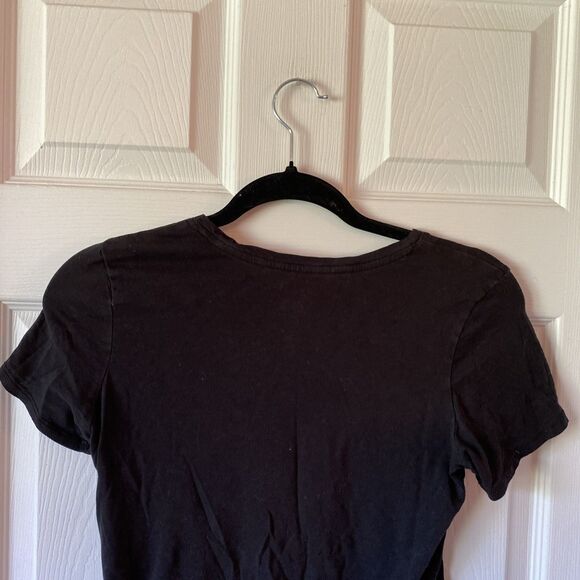 Rachel Roy Women’s Small Black Top Blouse Round Neck Stretch Lightweight - Picture 6 of 9